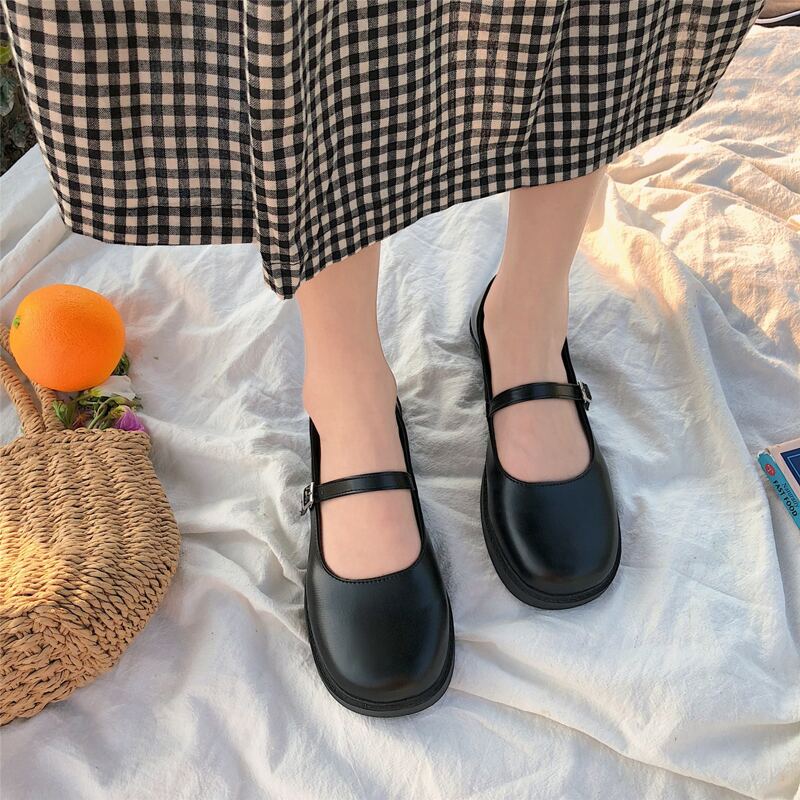 

Simple Mary Jane Flats, Black