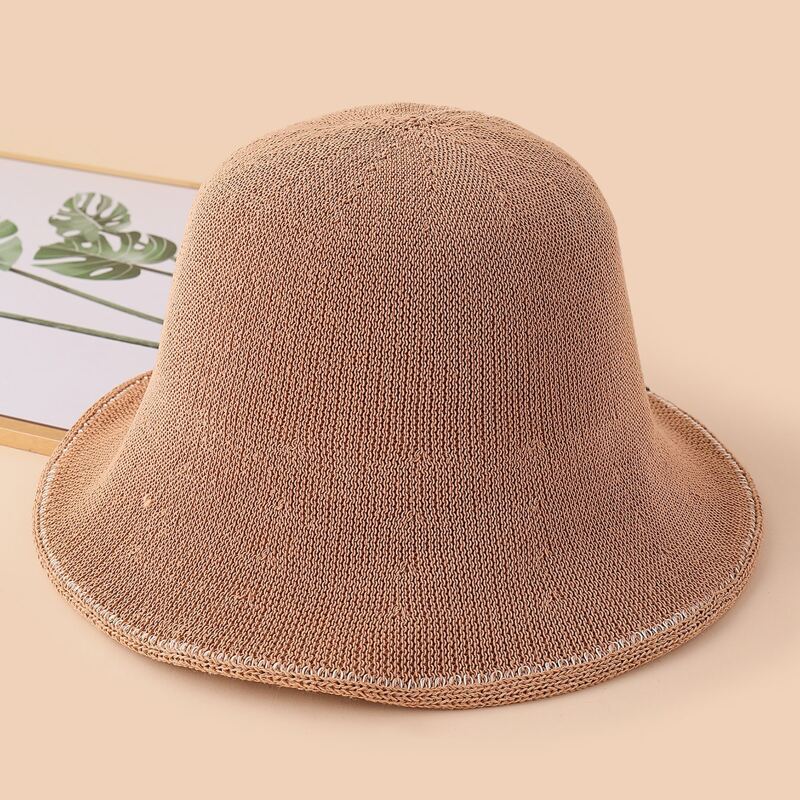 

Braided Straw Bucket Hat, Rust brown