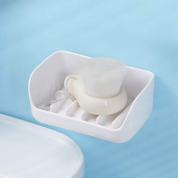 

1pc Wall Mounted Soap Dish Holder, White