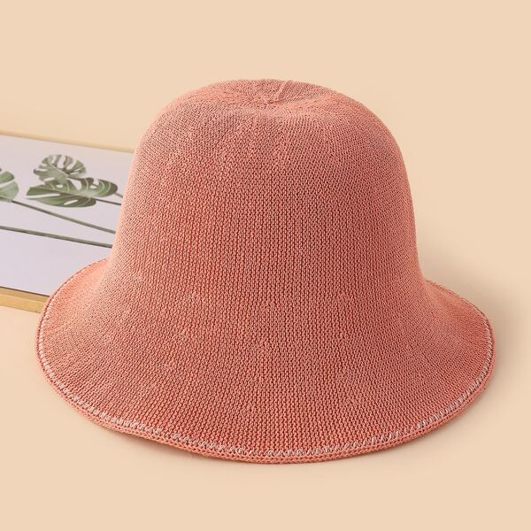 

Braided Straw Bucket Hat, Pink