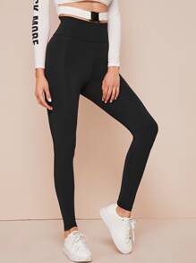 Mulvari 寬腰帶後十字交叉緊身褲 - 黑色 - 查看 5