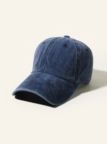 Plain Ponytail Baseball Cap - Navy Blue - View 2