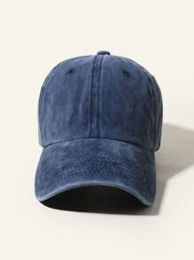 Plain Ponytail Baseball Cap - Navy Blue - View 5