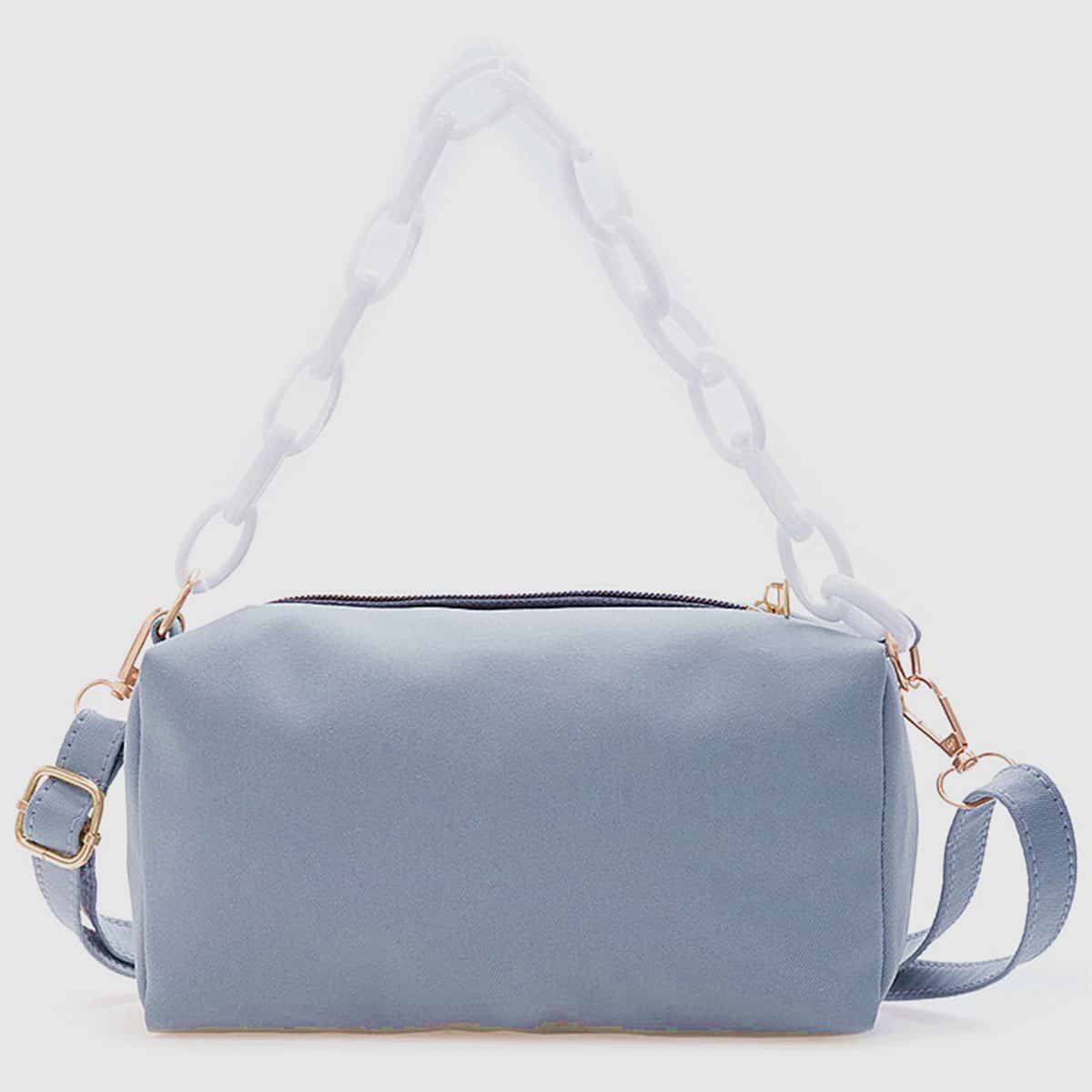 

Solid Chain Satchel Bag, Blue