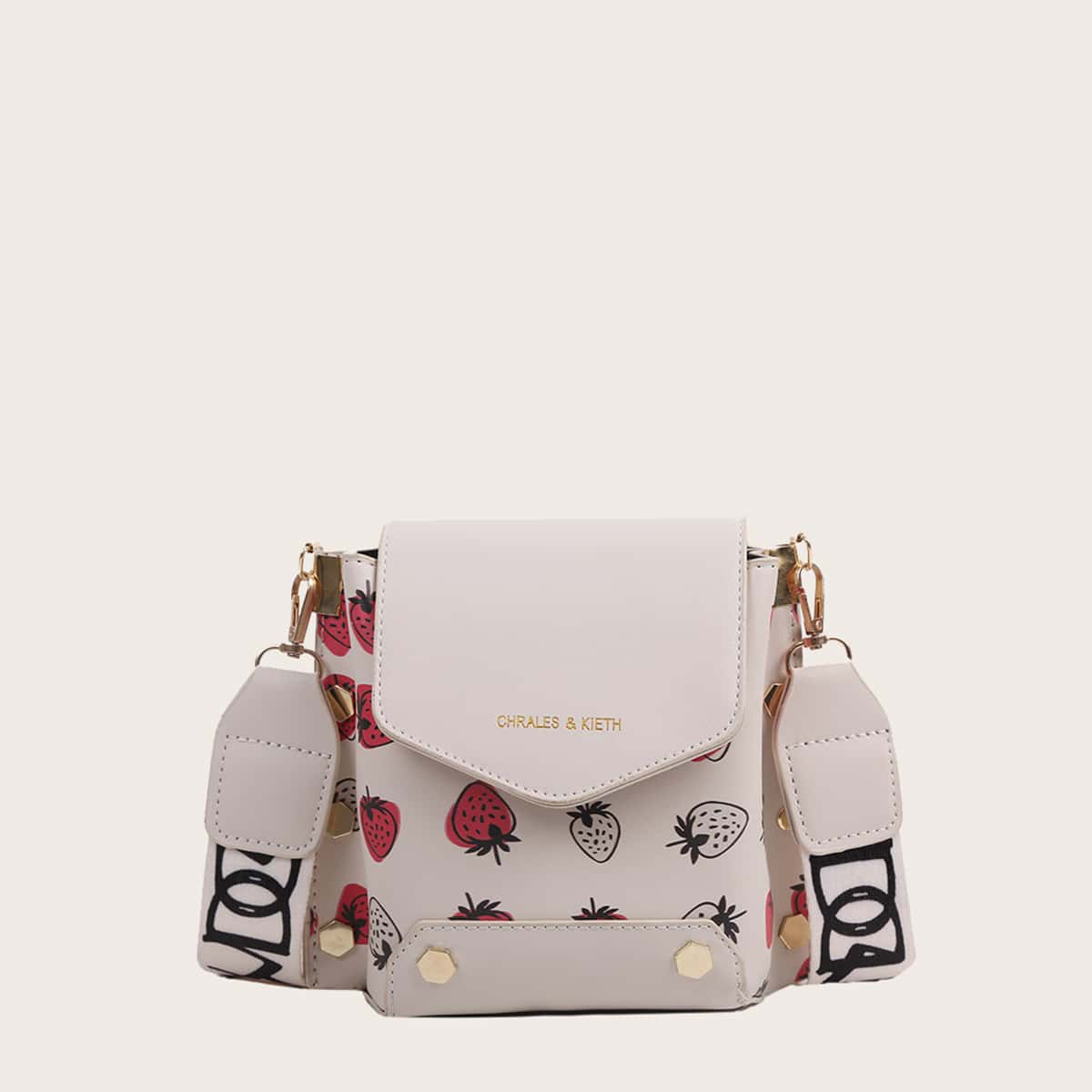 

Strawberry Crossbody Bag, White