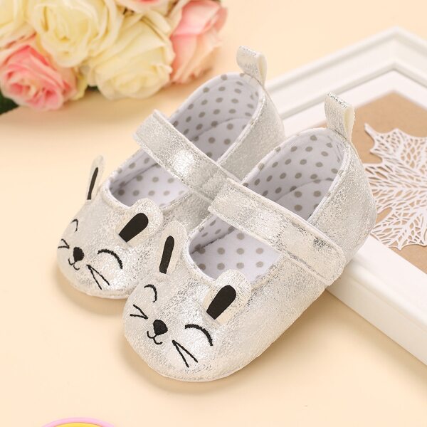 

Baby Girl Cartoon Design Flats, Silver