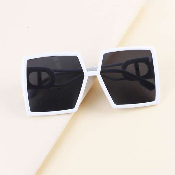 

Toddler Kids Square Frame Tinted Lens Sunglasses, White