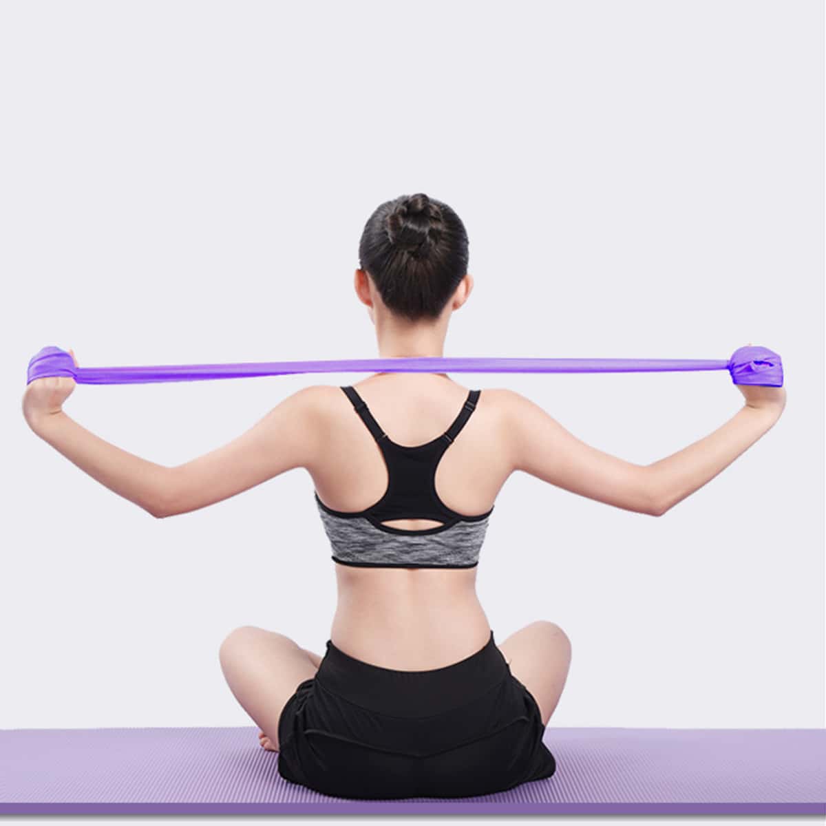 

1pc Random Elastic Yoga Pull Band, Multicolor