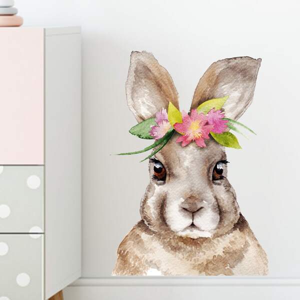 

Rabbit Print Wall Sticker, Multicolor