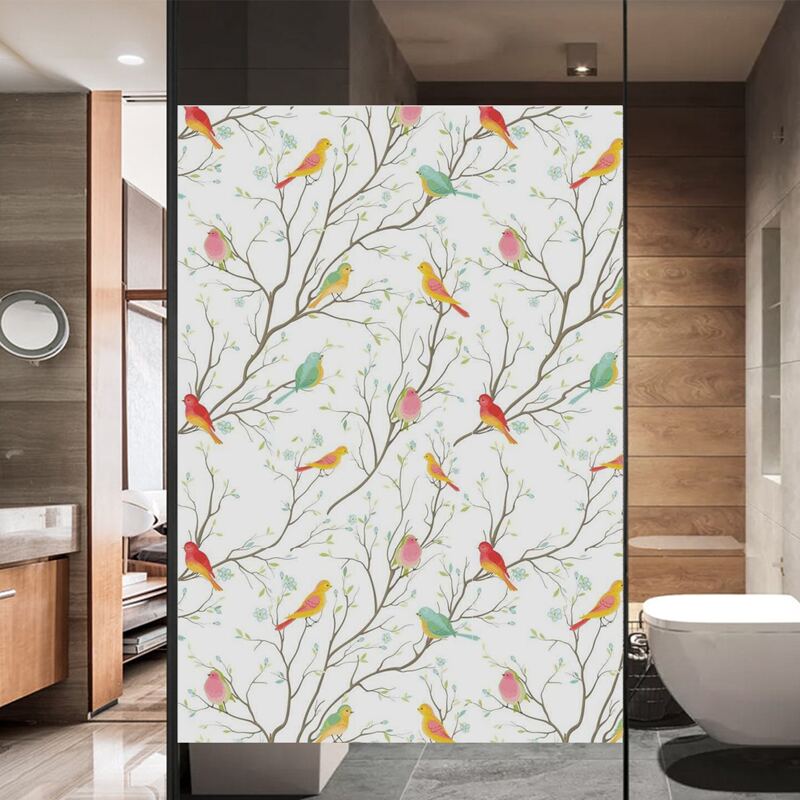 

Bird Print Window Privacy Sticker, Multicolor