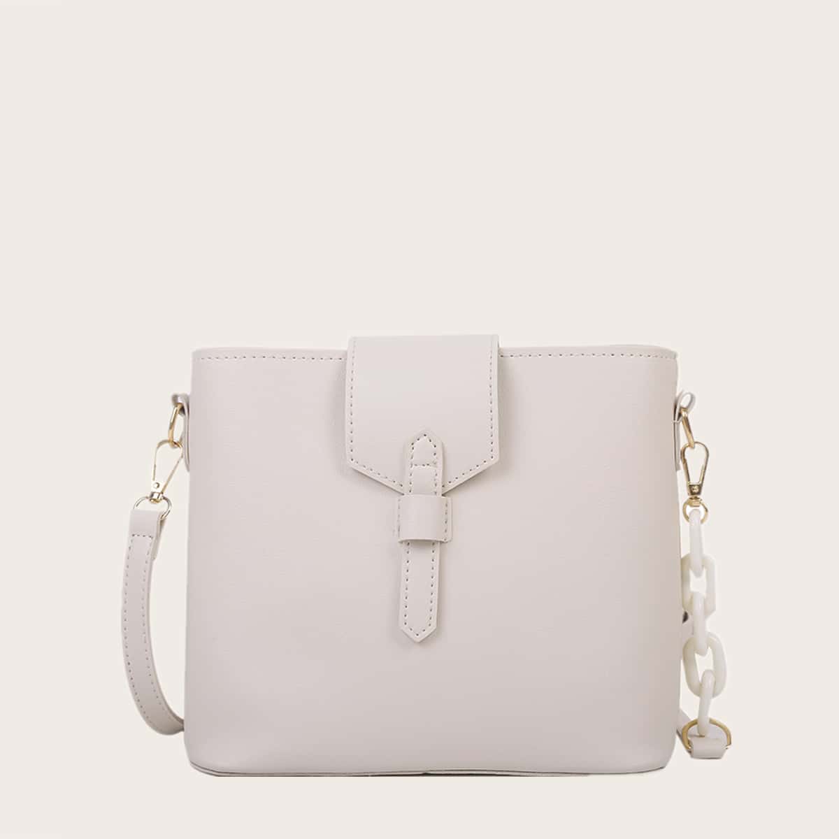 

Solid Crossbody Bag, White