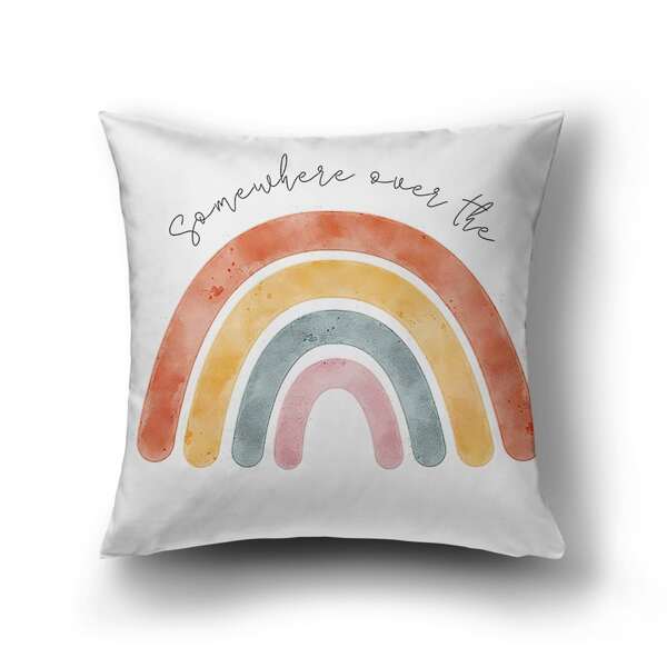 

Rainbow Print Cushion Cover Without Filler, Multicolor