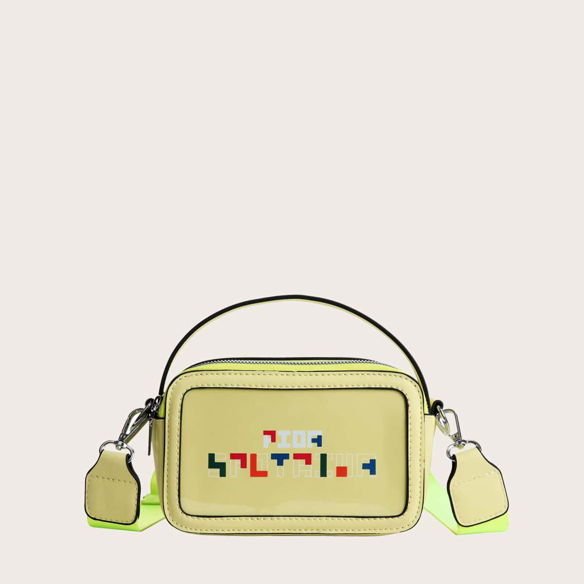 

Letter Graphic Box Bag, Yellow pastel
