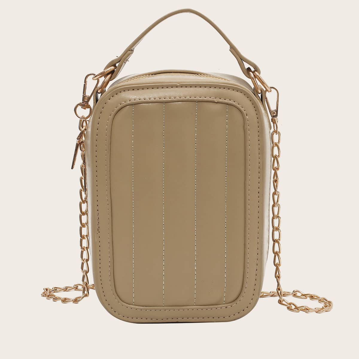 

Minimalist Chain Satchel Bag, Pastel olive green