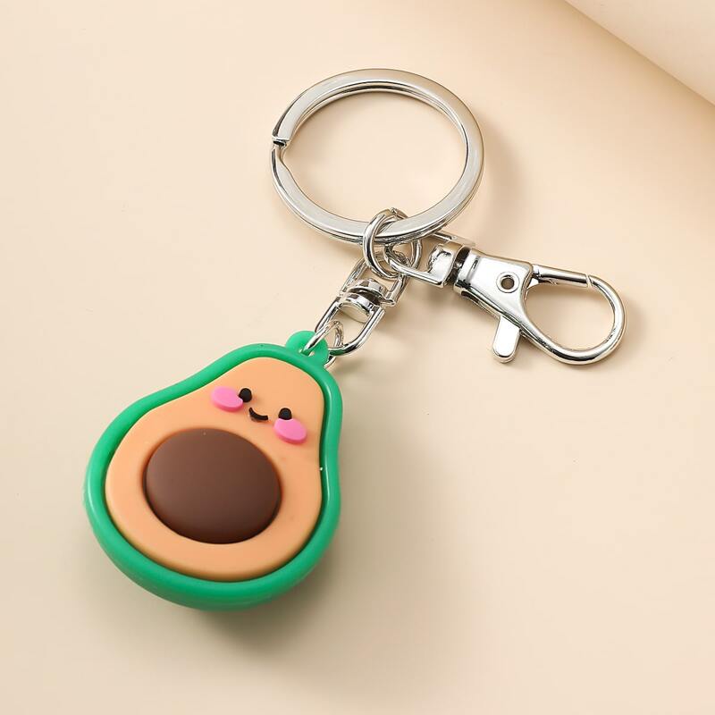 

Cartoon Avocado Bag Charm, Silver