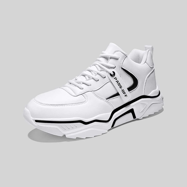 

Men Letter Graphic Lace-up Front Chunky Sneakers, White
