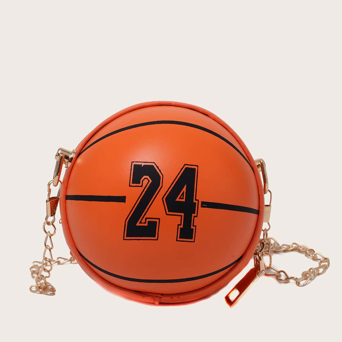 

Mini Ball Shaped Chain Circle Bag, Orange