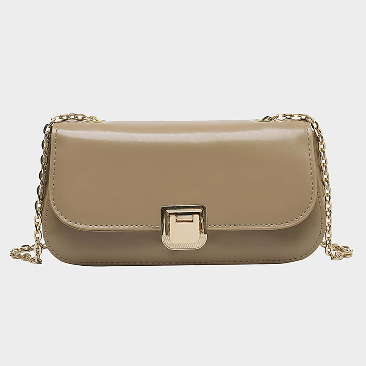 

Solid Chain Crossbody Bag, Khaki