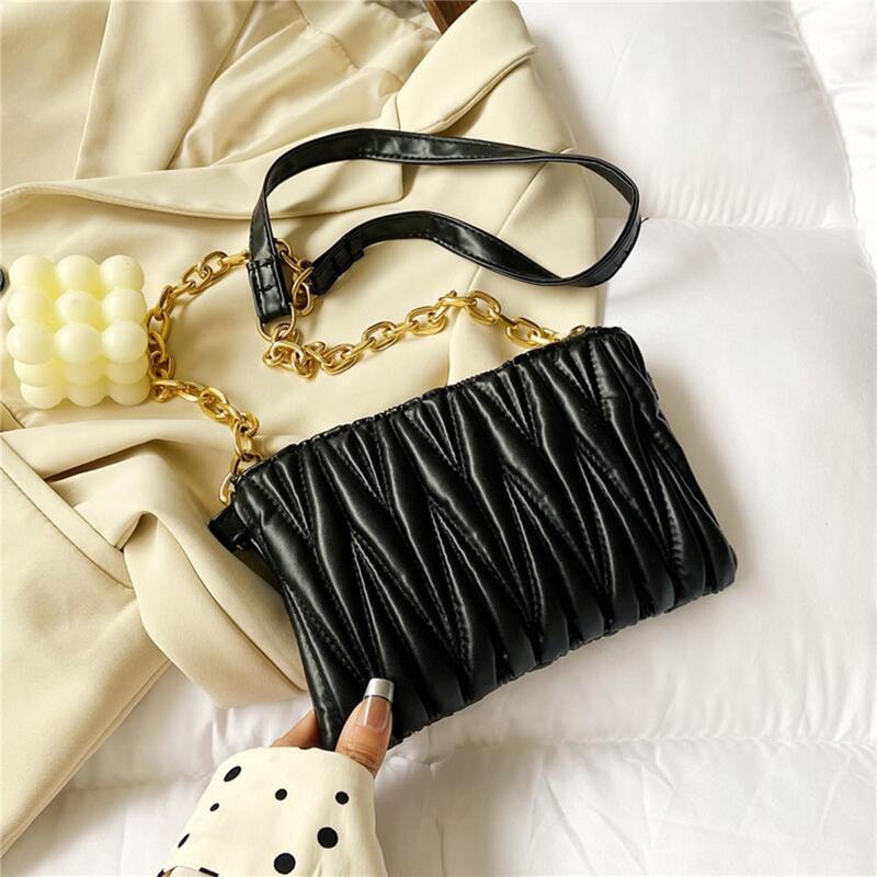 

Quilted Chain Crossbody Bag, Black