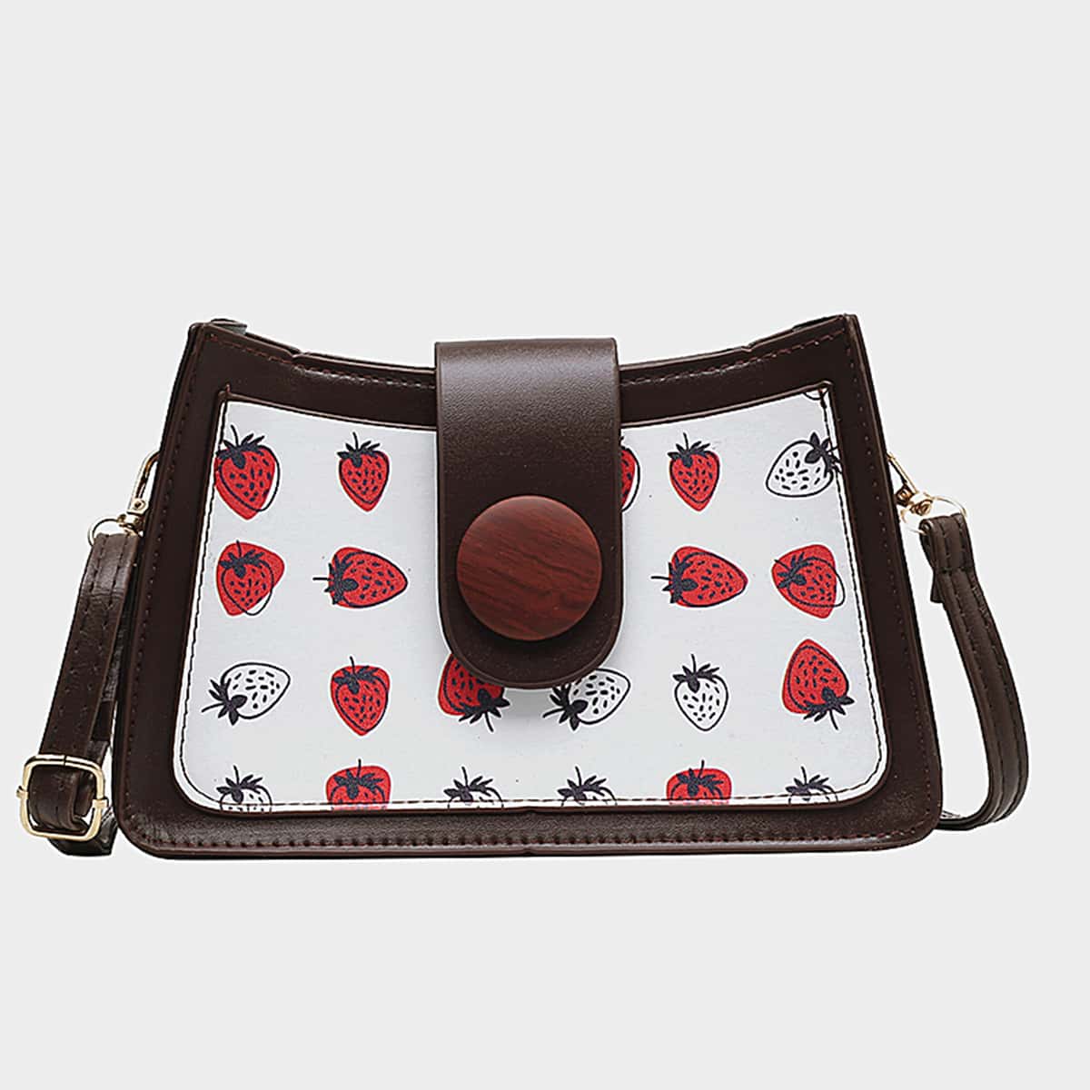 

Strawberry Crossbody Bag, Brown
