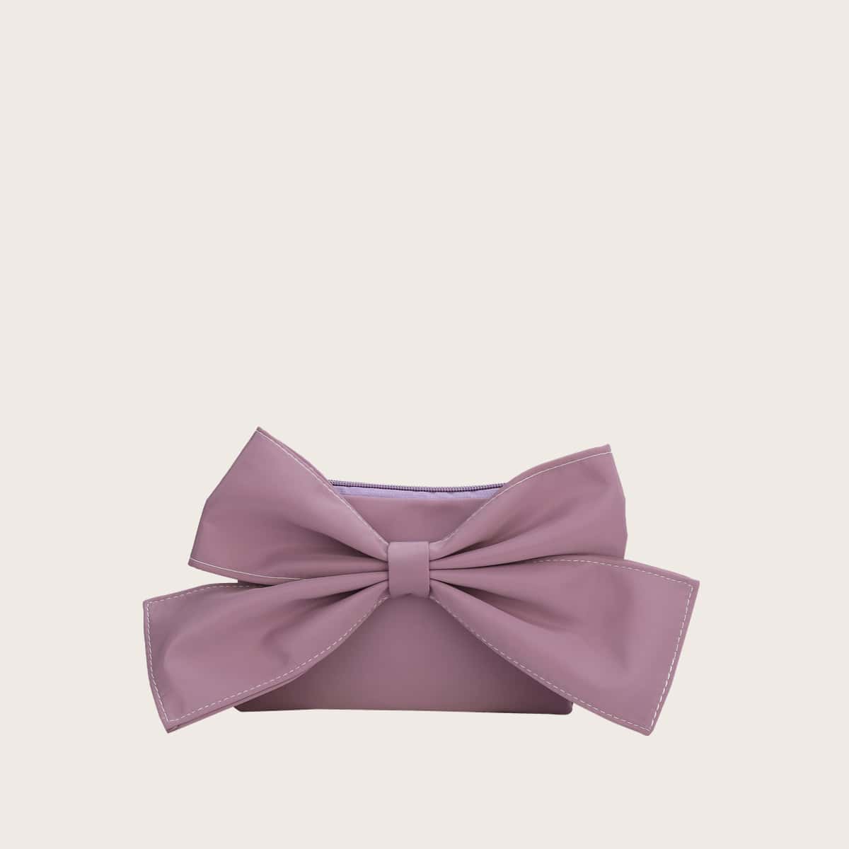 

Solid Bow Crossbody Bag, Mauve purple