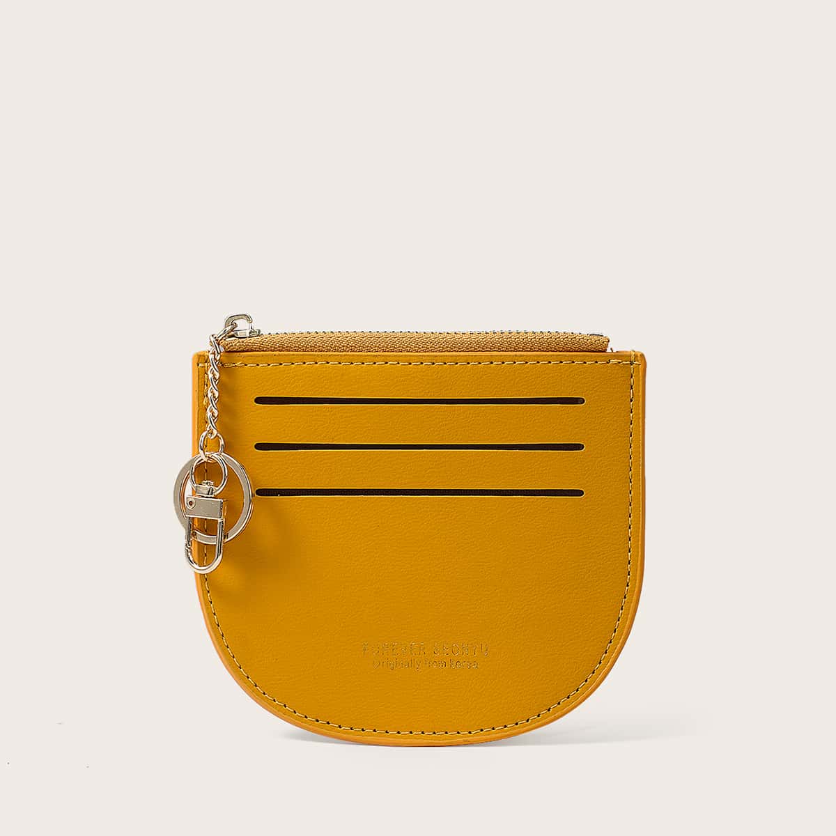 

Solid Zip Card Holder, Mustard yellow