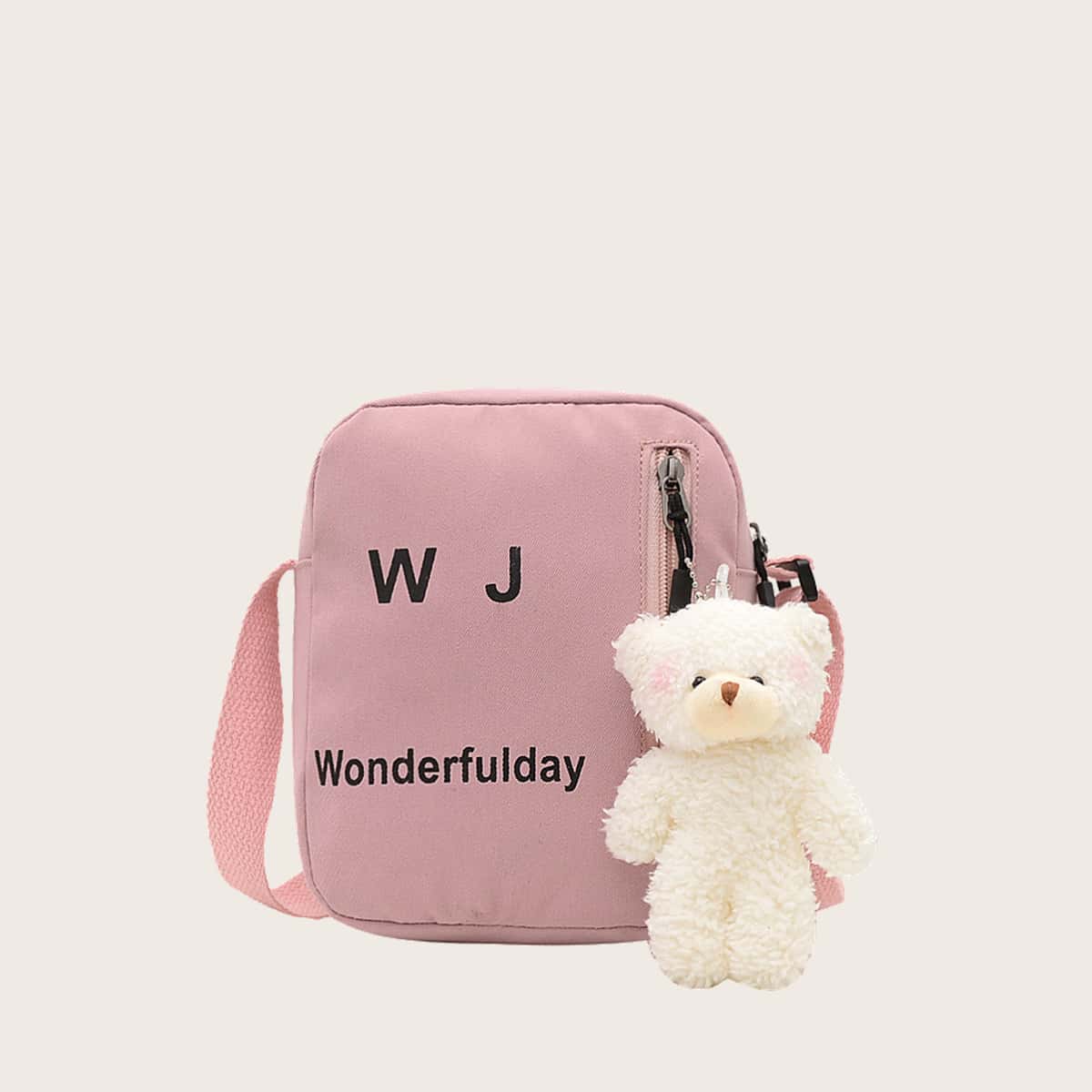 

Letter Graphic Crossbody Bag, Pink
