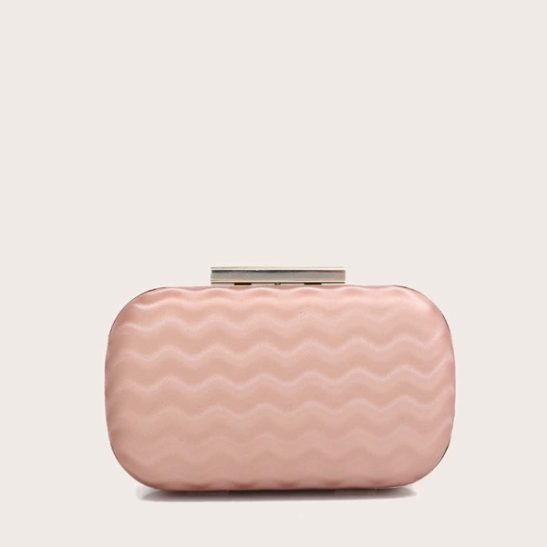 

Chevron Clip Top Box Bag, Pink