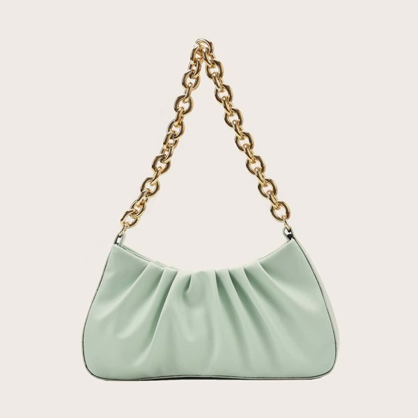 

Ruched Shoulder Bag, Green