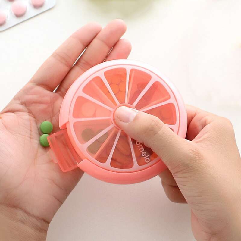 

7 Compartment Medicine Storage Box, Coral pink