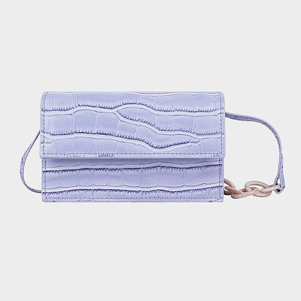 

Croc Embossed Crossbody Bag, Purple