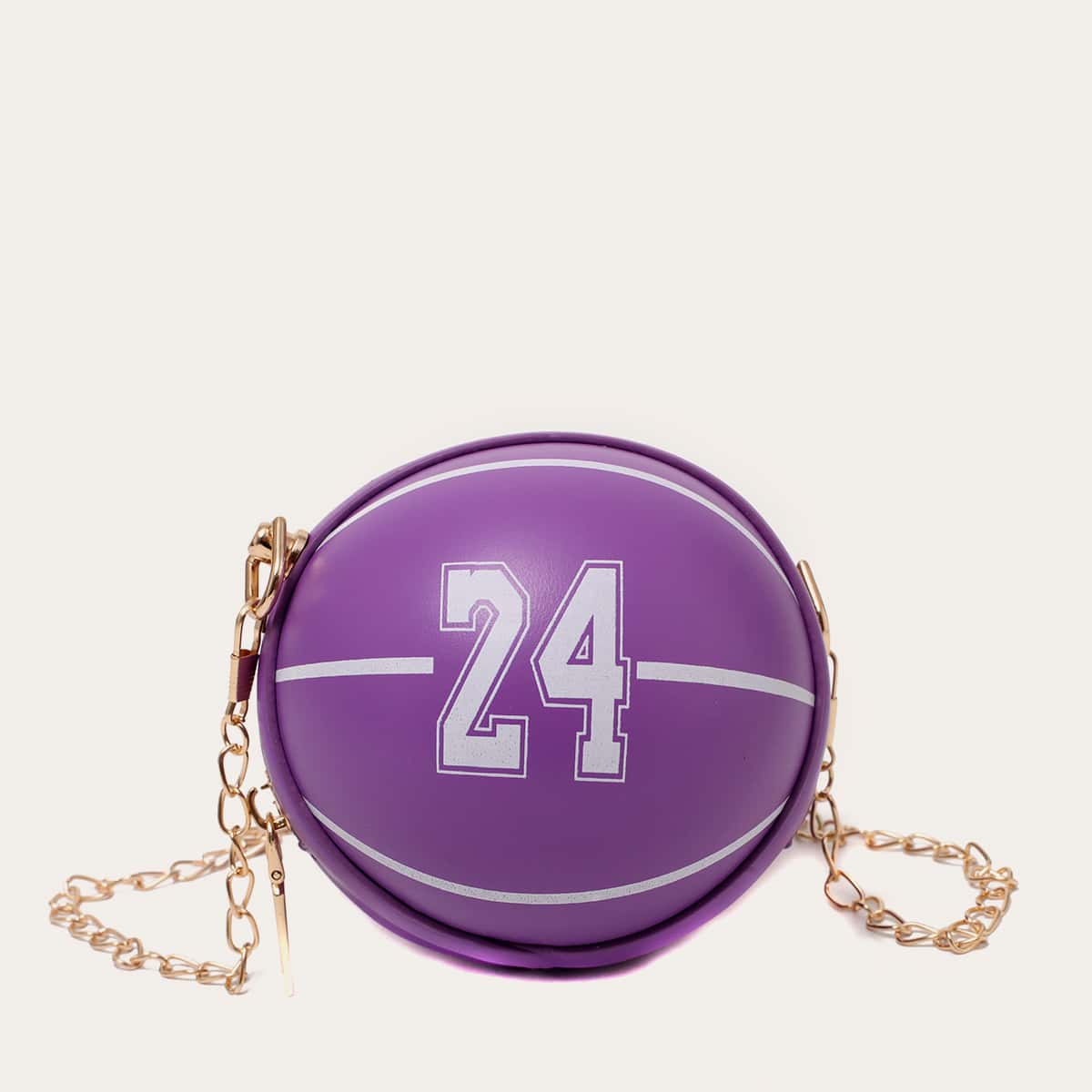 

Mini Ball Shaped Chain Circle Bag, Violet purple