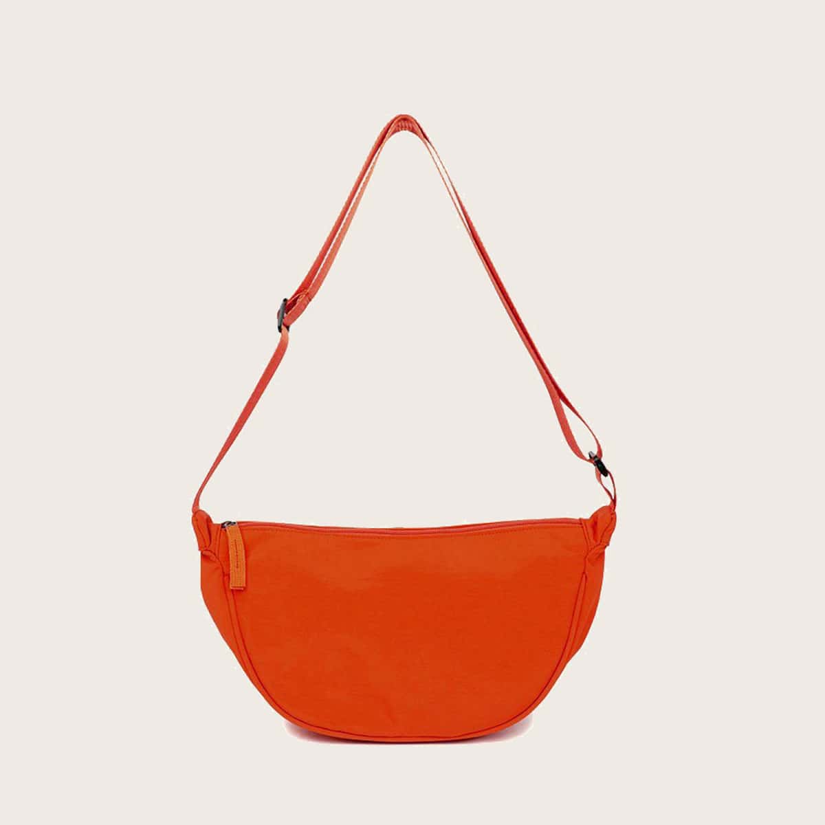 

Solid Zip Crossbody Bag, Orange