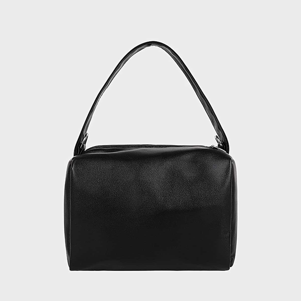 

Solid Satchel Bag, Black