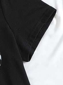 Camisetas Estampado de Cebra Casual - Negro - Ver 4