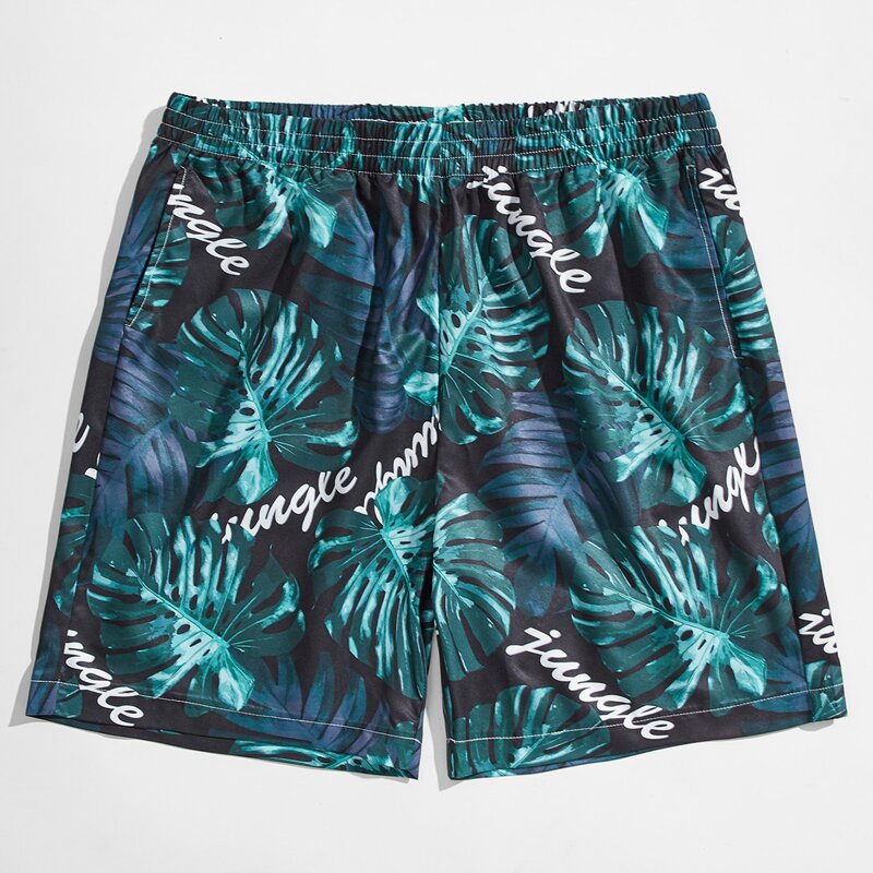 

Guys Letter Leaf Graphic Shorts, Multicolor