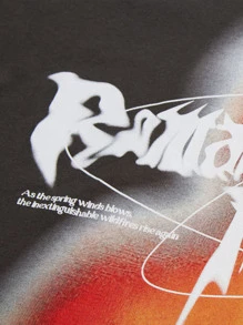 Áo phông nam buộc dây có chữ cái ở vai thả - Màu xám đen - Xem 3