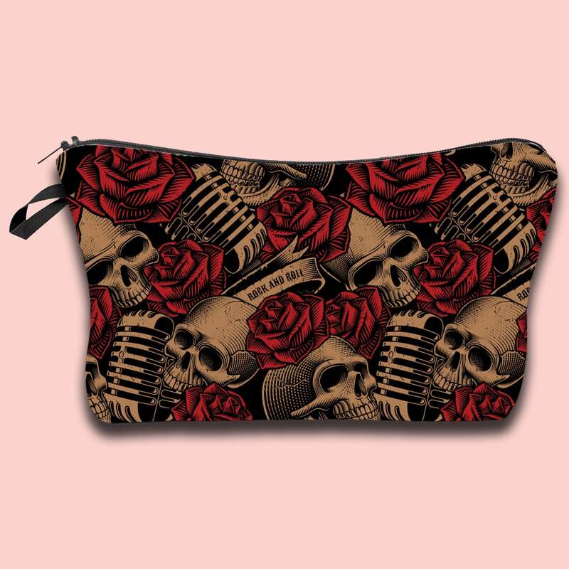 

Skull & Rose Makeup Bag, Multicolor