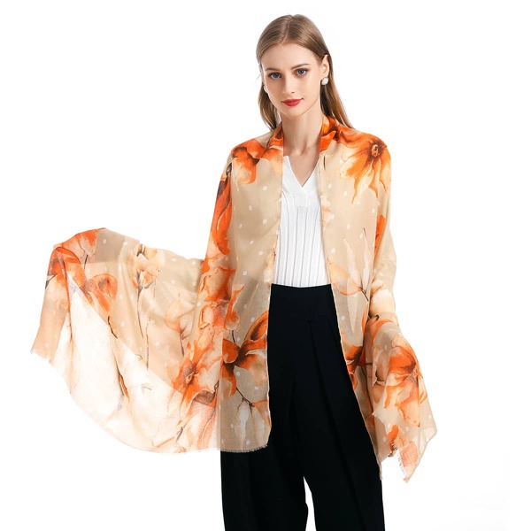 

Flower Pattern Scarf, Multicolor