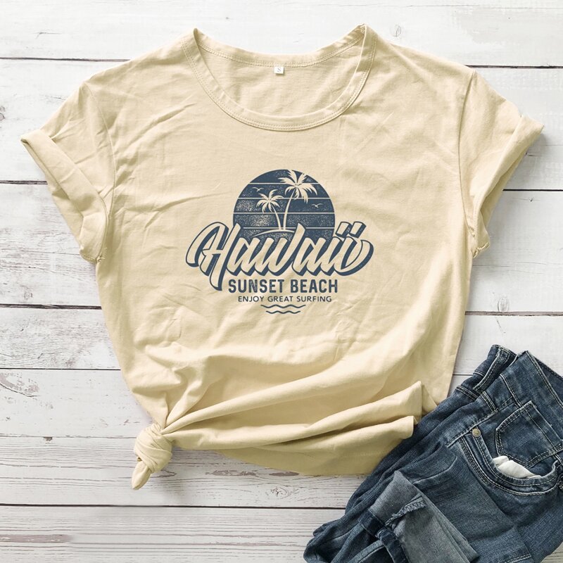 

Letter Tropical Graphic Tee, Beige