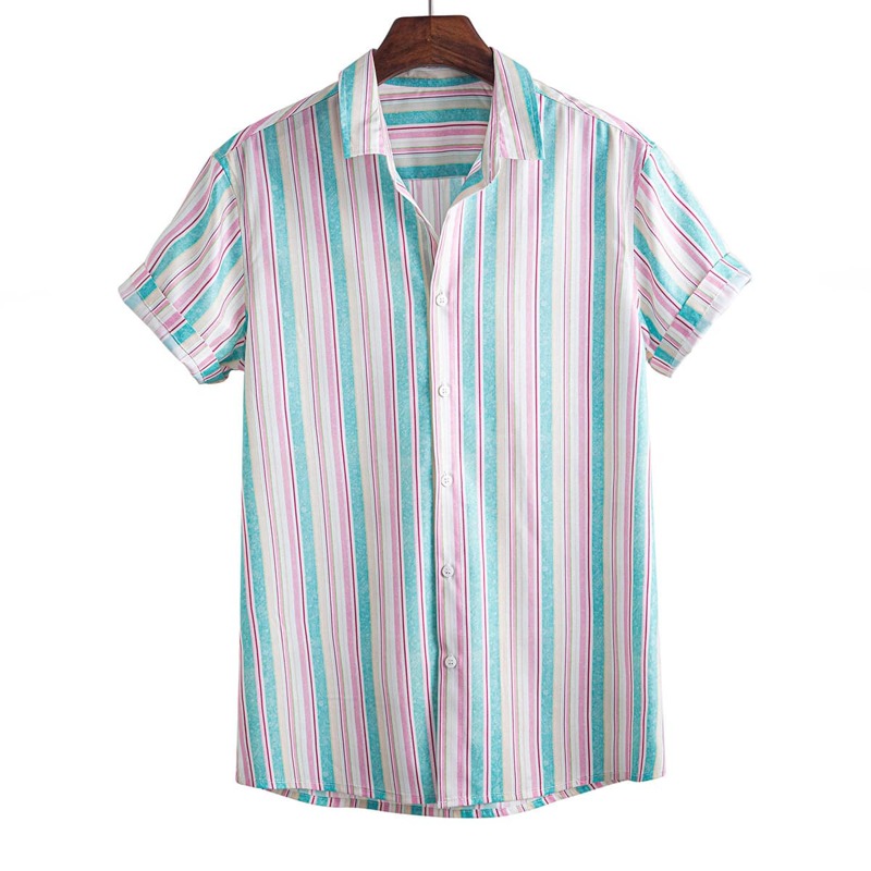 

Guys Button Front Striped Shirt, Multicolor