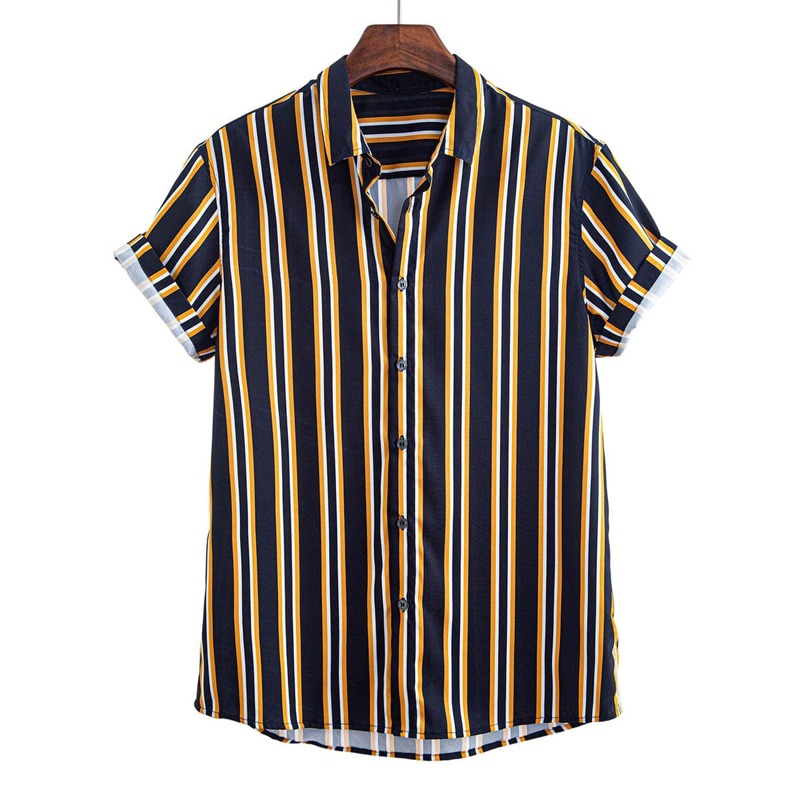 

Guys Striped Button Through Shirt, Multicolor