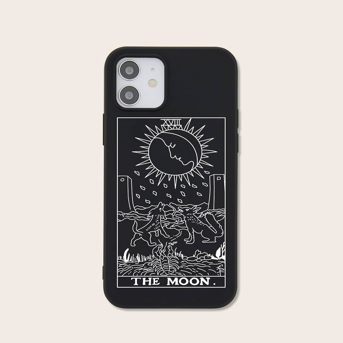 

Moon Tarot Pattern iPhone Case, Black