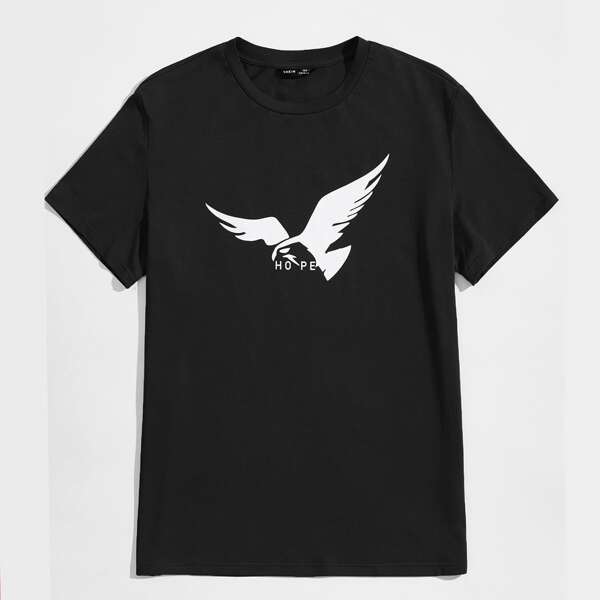 

Men Letter Graphic Tee, Black
