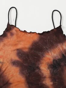 SHEIN EZwear 小褶邊紮染連衣裙 - 彩色 - 查看 5