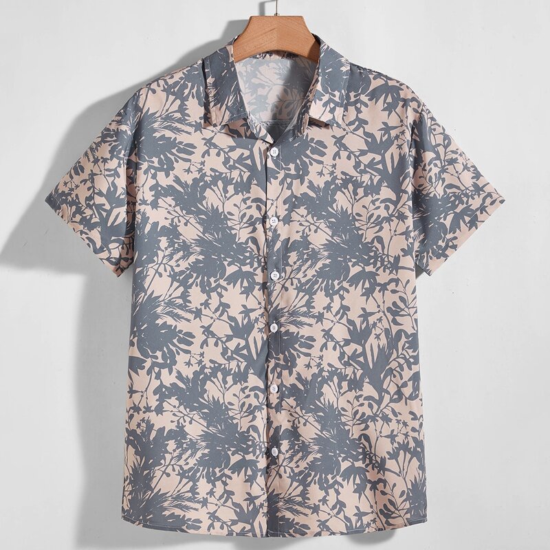 

Guys Leaf Graphic Button Front Shirt, Multicolor