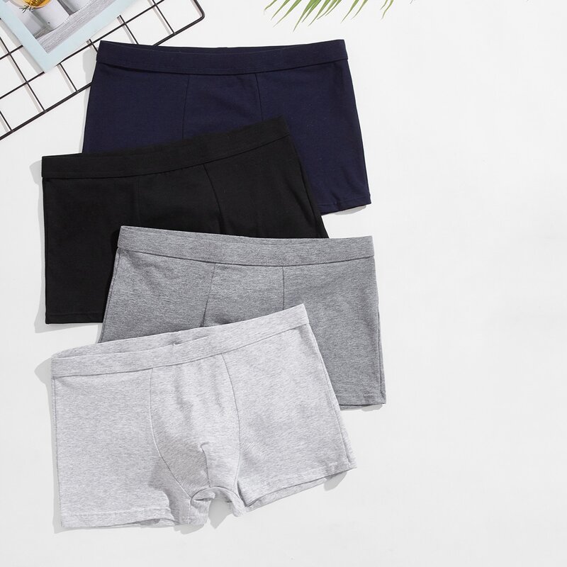 

Guys 4pcs Solid Boxer Brief, Multicolor