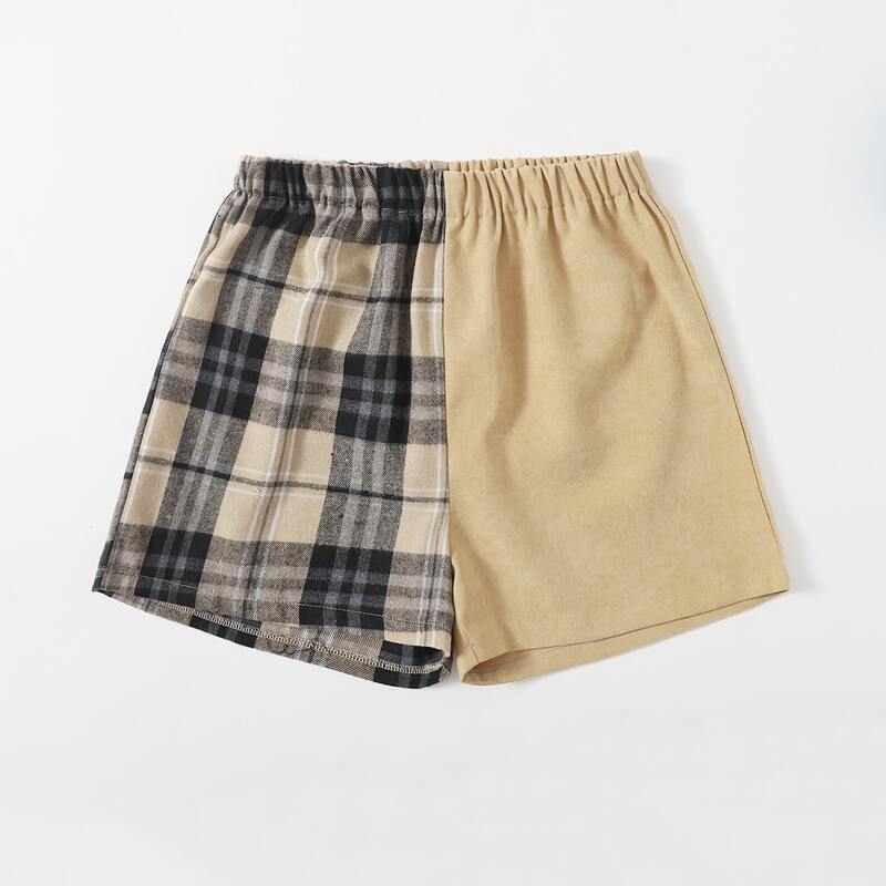 

Contrast Plaid Shorts, Multicolor