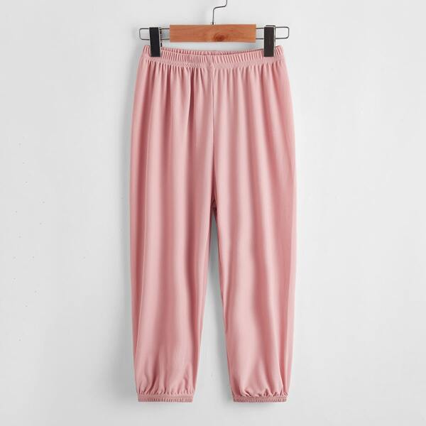 

Toddler Girls Elastic Waist Rib-knit Sweatpants, Dusty pink