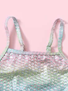 Baby Girl Fish Scale Metallic Beachwear Summer Beach - Multicolor - View 3